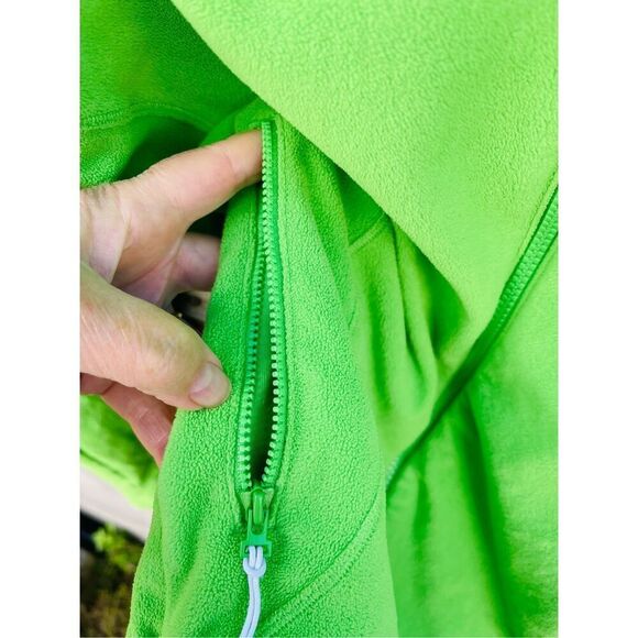 Adidas size M  bright Kelly green full zip fleece jacket. - Picture 5 of 7